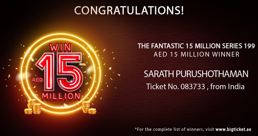 Sarath Purushothaman winner big ticket